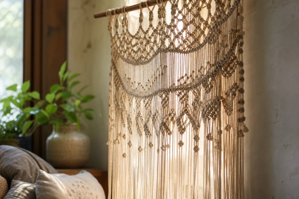 Rideau en macramé : des ouvertures décorées avec goût