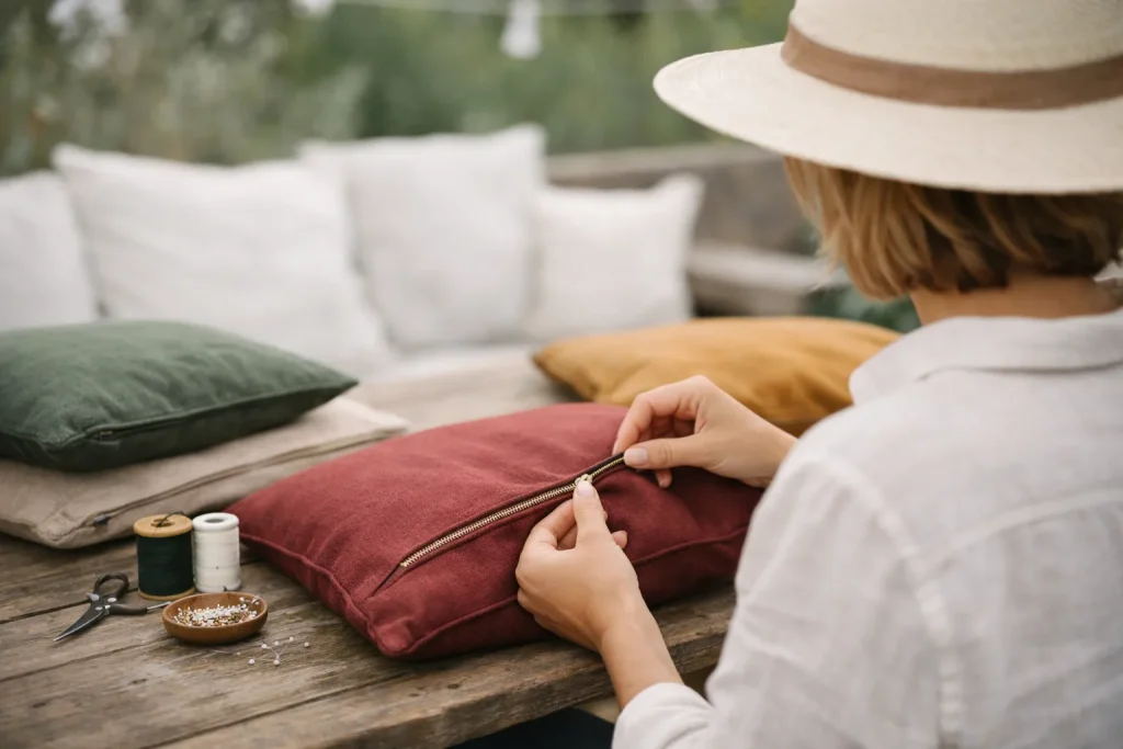 Housse de coussin : dimensions, fermetures, matières lavables