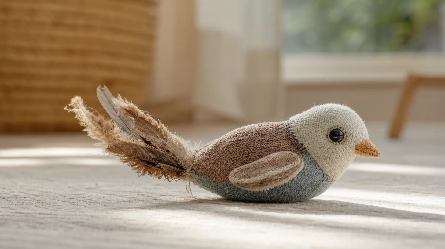 Jouet oiseau pour chat : comment choisir la bonne taille, couleur et forme ?