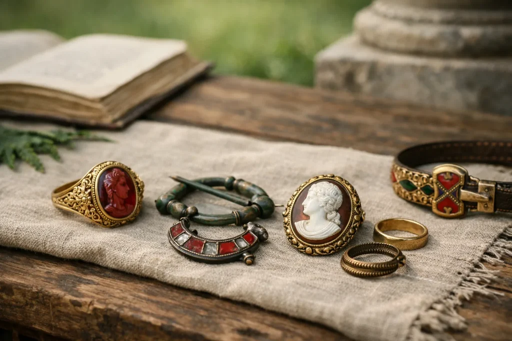 Bijoux médiévaux : anneaux, fibules, camées, ce qui se porte